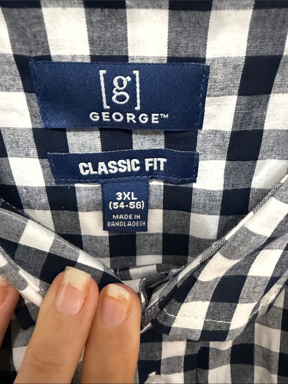 George Navy & White Gingham Button-Down Shirt - Picture 3 of 4